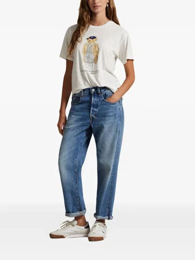Polo Ralph Lauren "knit Bear" T-shirt In Neutral