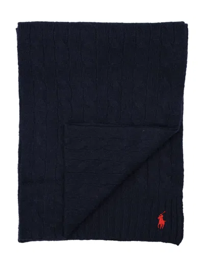 Polo Ralph Lauren Classic Cable Scarf In Blue