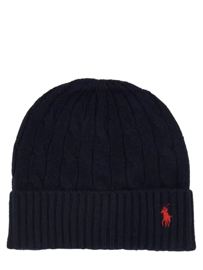 Polo Ralph Lauren Blue Eye-catching Wool Hat In Black