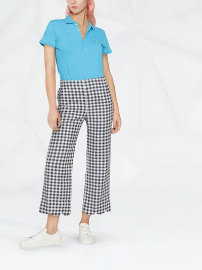 Polo Ralph Lauren Blue Stretch Polo Shirt In Blue