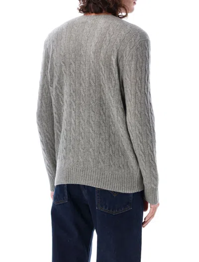 Polo Ralph Lauren Maglia In Cotone A Trecce Regular-fit Sweater In Gray
