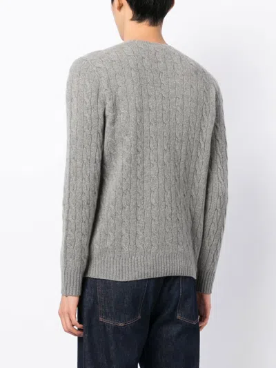 Polo Ralph Lauren Maglia In Cotone A Trecce Regular-fit Sweater In Gray