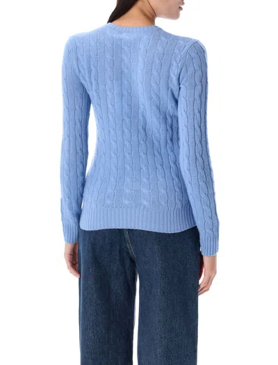 Polo Ralph Lauren Plaited Wool And Cashmere Crew-neck In Blue