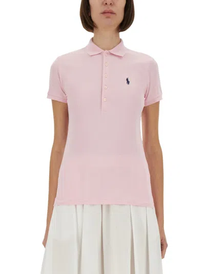 Polo Ralph Lauren Julie Slim Fit Cotton Polo Shirt In Pink