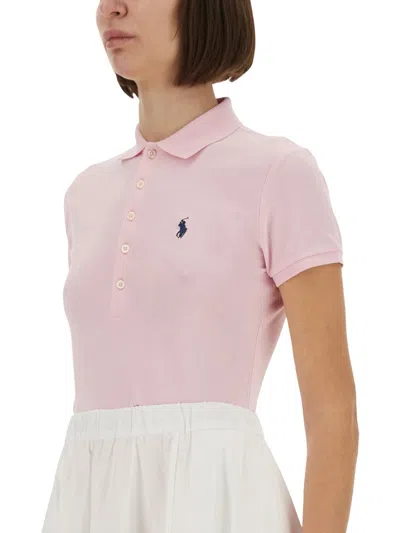 Polo Ralph Lauren Julie Slim Fit Cotton Polo Shirt In Pink