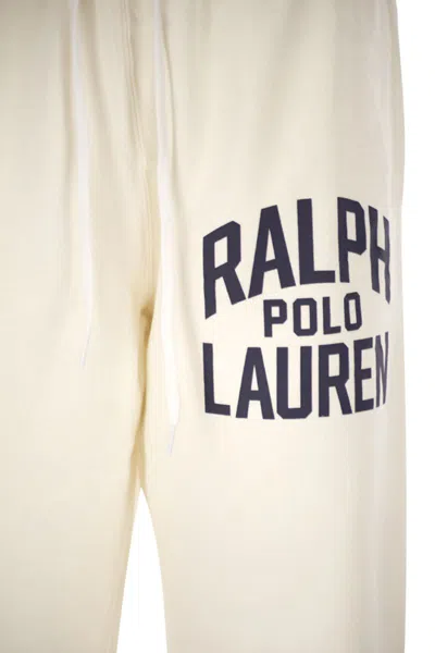 Polo Ralph Lauren Cotton Sweatpants With Logo In Neutral