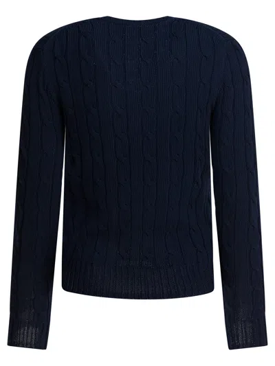 Polo Ralph Lauren Crew-neck Cable-knit Sweater With Logo Knitwear Blue In Blue