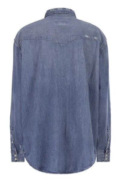 Polo Ralph Lauren Denim Western Shirt In Blue
