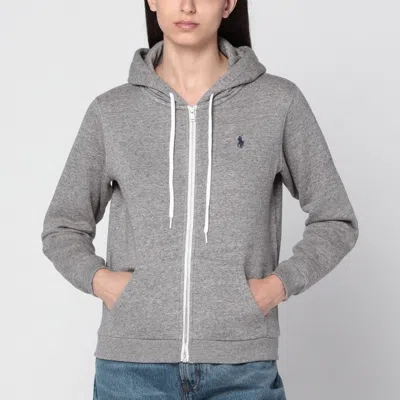 Polo Ralph Lauren Grey Zip-up Sweatshirt In Cotton Blend