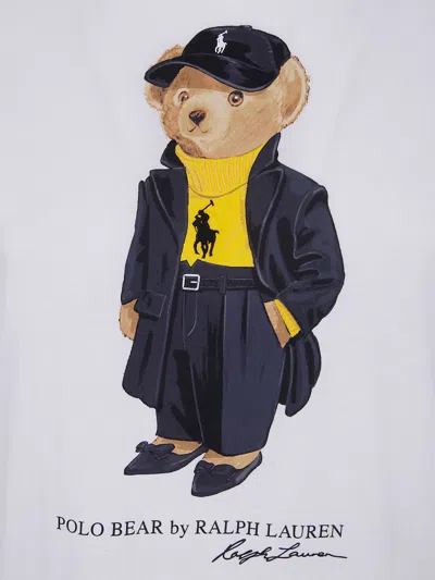 Polo Ralph Lauren Knit T-shirt "holiday 2025 Bear" In White