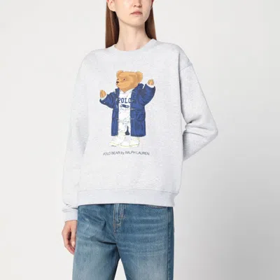 Polo Ralph Lauren Light Grey Polo Bear Sweatshirt In White