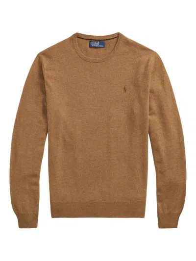 Polo Ralph Lauren Long Sleeve Pullover In Brown