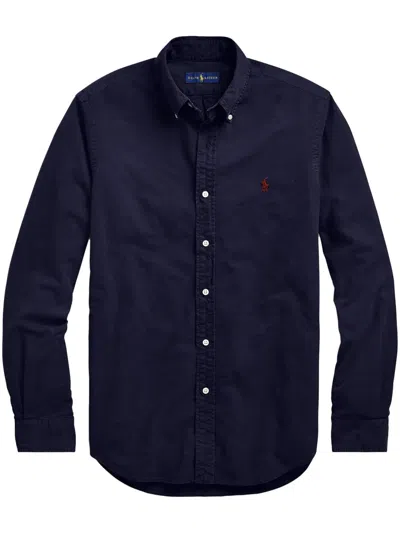 Polo Ralph Lauren Long Sleeve Sport Shirt In Blue
