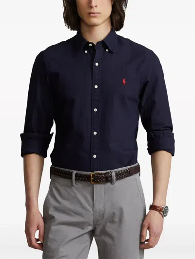 Polo Ralph Lauren Long Sleeve Sport Shirt In Blue