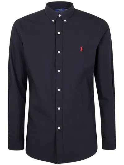 Polo Ralph Lauren Long Sleeve Sport Shirt In Black