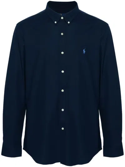 Polo Ralph Lauren Long Sleeve Sport Shirt In Blue
