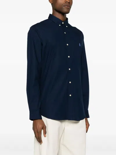 Polo Ralph Lauren Long Sleeve Sport Shirt In Blue