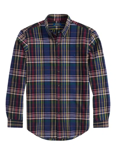 Polo Ralph Lauren Long Sleeve Sport Shirt In Blue