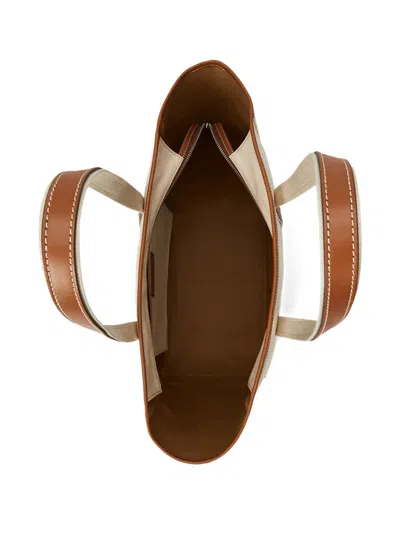 Polo Ralph Lauren Medium Canvas And Leather Tote Shopper In Multi