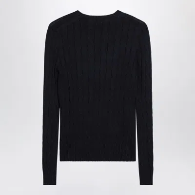 Polo Ralph Lauren Navy Cotton Cable-knit Sweater In Blue