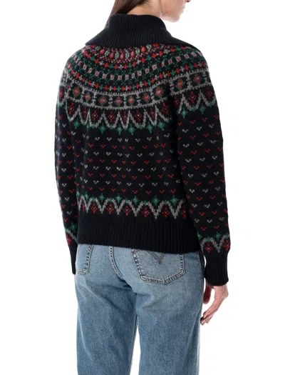 Polo Ralph Lauren Fair Isle Wool-blend Cardigan In Black