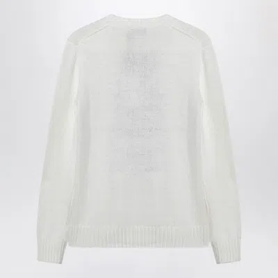 Polo Ralph Lauren Womens Deckwash White Multi Polo Bear Round-neck Linen-cotton Knitted Jumper In White