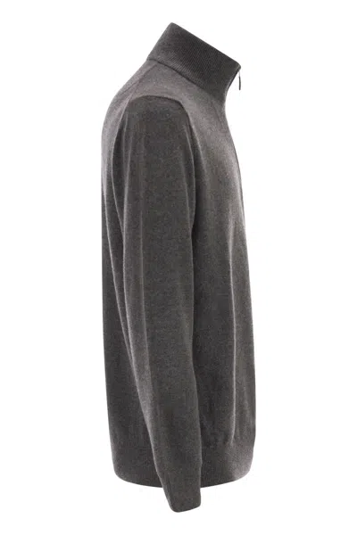 Polo Ralph Lauren Embroidered-logo Zip-up Cardigan In Gray