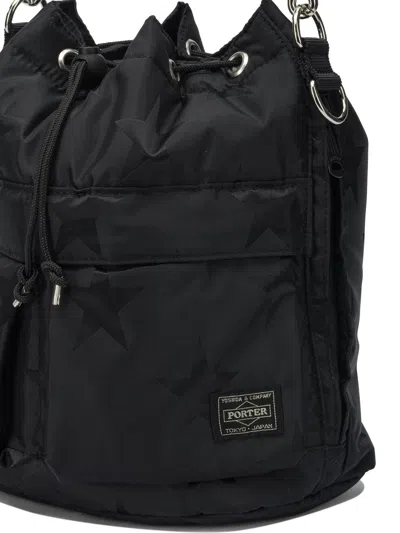 Porter Yoshida Star Pattern Crossbody Messenger Bag In Black