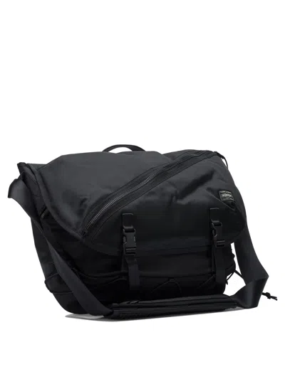 Porter Yoshida Messenger Bag With Adjustable Strap And Handle In Black