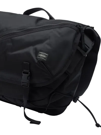 Porter Yoshida Messenger Bag With Adjustable Strap And Handle In Black