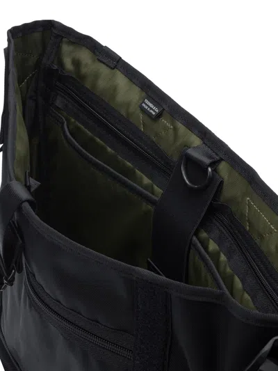 Porter Yoshida Messenger Bag With Adjustable Strap And Handle In Black