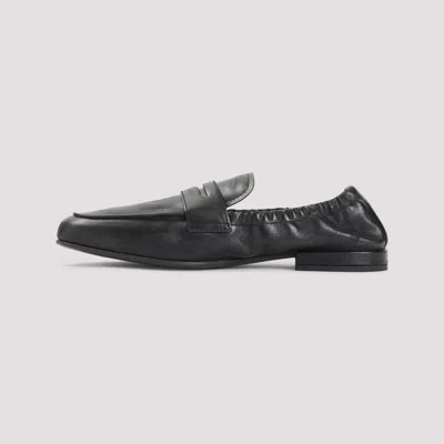 Prada Antique-inspired Loafers With Shuffle Screen Printed Logo In Black