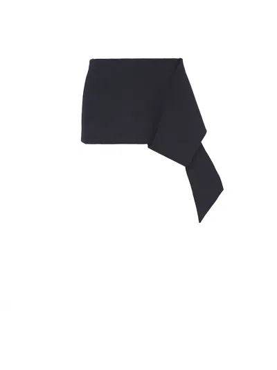 Prada Asymmetric-hem Mini Skirt In Black