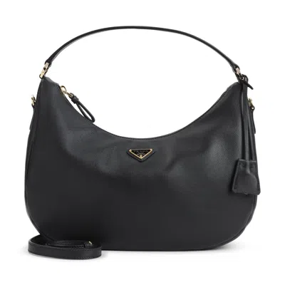 Prada Black Calf Leather Bag In Black