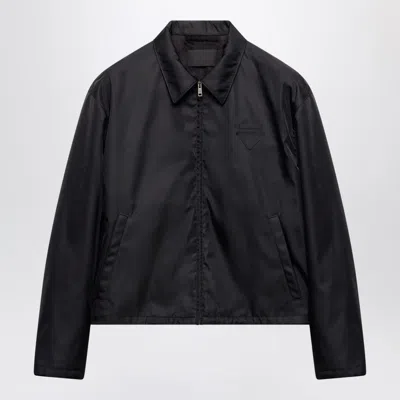 Prada Black Jacket With Zip In Re-nylon In Black