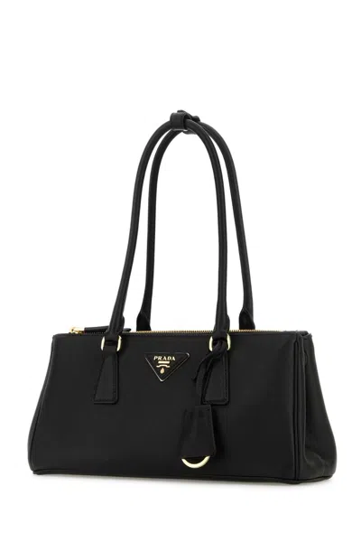 Prada Black Leather Shoulder Bag In Black