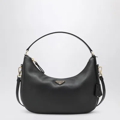 Prada Black Leather Shoulder Bag In Black
