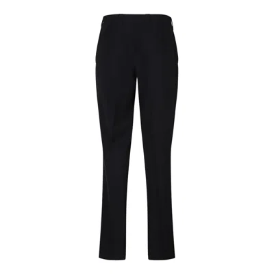 Prada Straight Leg Wool Trousers In Black