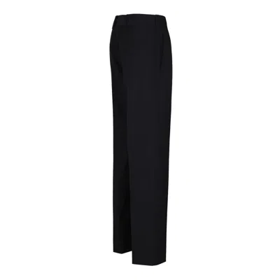Prada Straight Leg Wool Trousers In Black