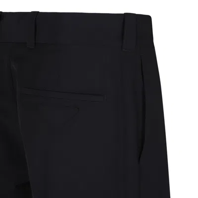 Prada Straight Leg Wool Trousers In Black