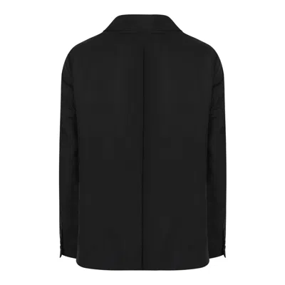 Prada Single-breasted Wool Blend Jacket In Black
