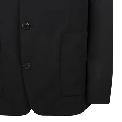 Prada Single-breasted Wool Blend Jacket In Black