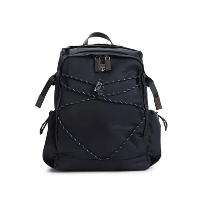 Prada Navy Blue Speedrock Backpack In Blue
