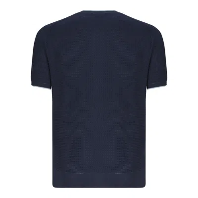 Prada Blue Silk-cotton Sweater In Multi