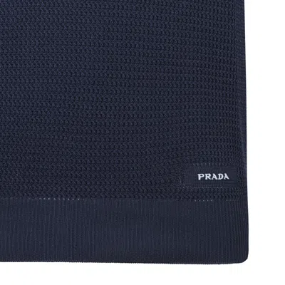 Prada Blue Silk-cotton Sweater In Multi