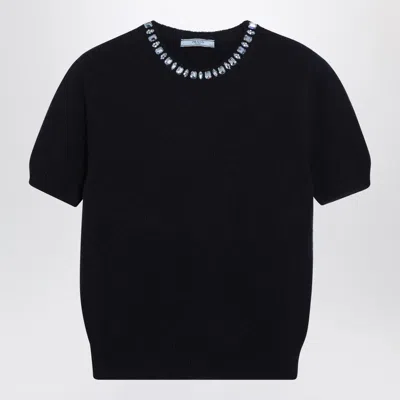 Prada Blue Wool And Cashmere Sweater