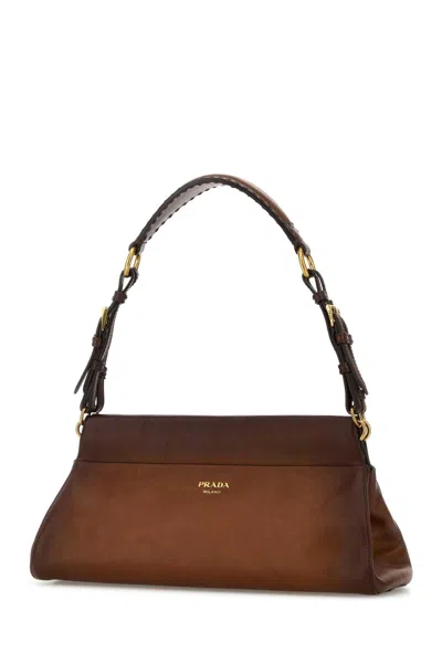 Prada Brandy Calf Leather Bag In Brown