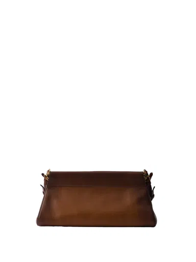 Prada Brandy Calf Leather Bag In Brown
