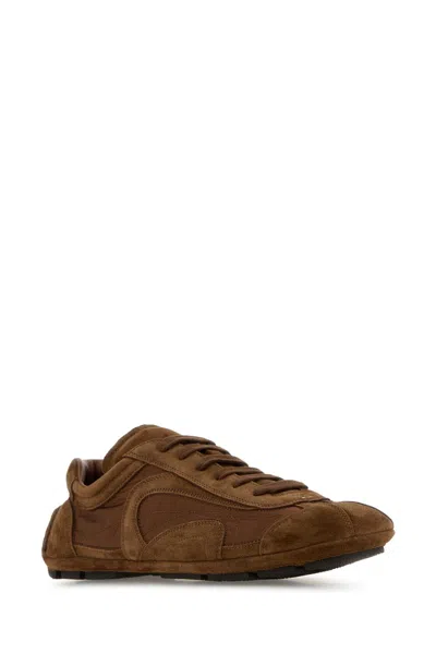 Prada Brown Suede And Re-nylon Montecarlo Re-edition 2005 Sneakers In Brown