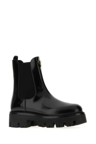 Prada Brushed Leather Booties